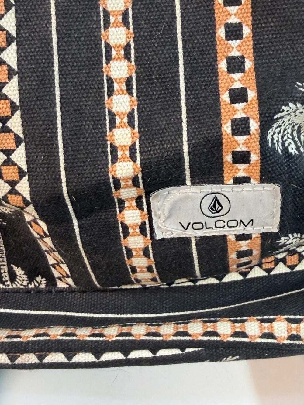 Volcom Schoolyard Canvas Backpack Palm Tree Stripe Print - Picture 2 of 5